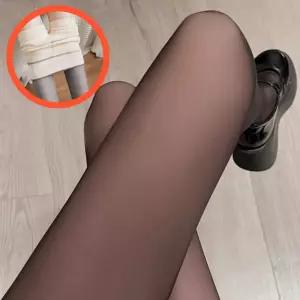 여성 방한 따듯한 착시 시스루 기모 스타킹 블랙 ndc2+2TUK