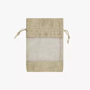 파우치 린넨 미니 복조리 투명창 화장품 소품 수납 주머니 백인백 S 사이즈