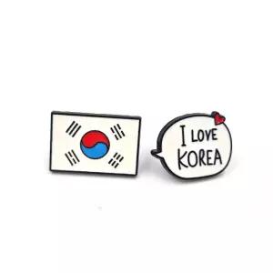 패션브로치 태극기 뱃지 대한민국 배지 금속 핀 군인 군용 가방 장식 소품