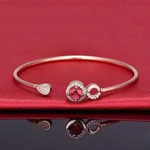 여성 뱅글 큐빅 루비서클 팔찌