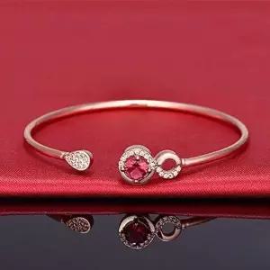 [골드스마일]여성 뱅글 큐빅 루비서클 팔찌