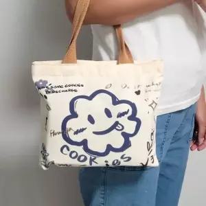 [골드스마일]귀여운 미니 스마일 에코백 예쁜 캔버스백 여성 데일