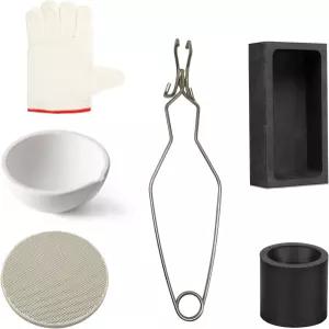 장갑 집게 도가니가 있는 5-in-1 흑연 용융 몰드 키트를 포함한 금속 미콜로리 6pc