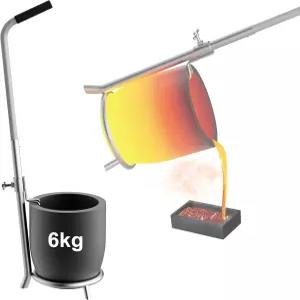 실리콘 카바이드 흑연 도가니로 금속을 제련하기 위한 6kg 및 집게 랙 용융로 작업 알루미늄 구리 보석