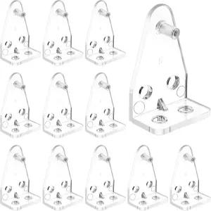 Zyghjort 12피스 홀드다운 브래킷 1인치 미니 블라인드 클리어 플라스틱 홀더 하단 레일 클립 수평 음영