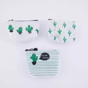 [콩심팥심]미니 파우치 휴대용 선인장 수납 색상랜덤