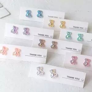 [콩심팥심]오로라 홀로그램 젤리곰 하리 곰돌이 귀걸이