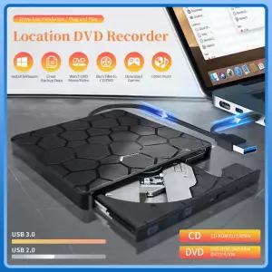 2 in 1 외장 DVD RW 드라이브 USB 3.0 타입 C 인터페이스 슬림 CD 라이터 버너 리더 플레이어 광학