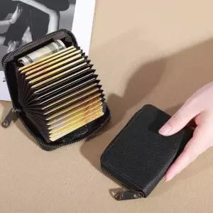 20 디텐트 카드 홀더 PU 비즈니스 은행 신용 버스 ID 커버 동전 파우치 자화 방지 지갑 가방 주최자