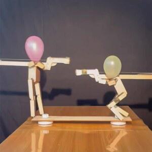 우드맨 풍선 부모 자녀 인터랙티브 우드인형 핸드메이드 슬라브 찌르기 대전