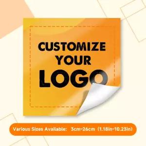 맞춤형 스티커 방수 로고 라벨 정사각형 개인화된 결혼식 세례 파티 회사 선물 포장용