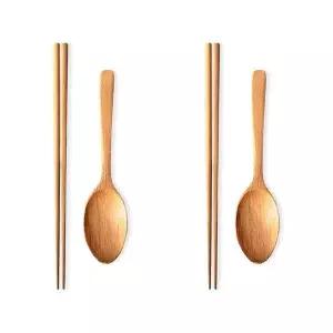 [골드스마일]원목 숟가락 스푼세트 감성 젓가락 2세트 어른숟가락