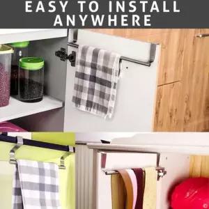 문 위에 걸 수 있는 수건걸이 캐비닛 선반 스테인리스 스틸 바 욕실 주방 걸이형 홀더 가정용 수납 도구