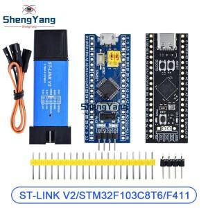 TZT STM32F103C8T6 ARM STM32 최소 시스템 개발 보드 STM32F401 + ST-LINK V2 다운로드 프로그래머