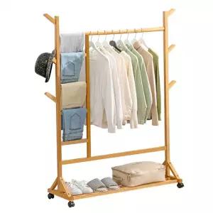 옷걸이 원목 스탠드 옷걸이 바지걸이 우드행거 조립식 멀티형 스탠드행거
