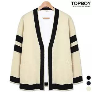 [탑보이][탑보이] 루즈핏배색오픈가디건 (NL002)