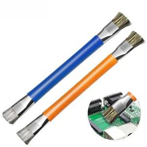 맥세이프호환한 브러시 정전기 방지 마더보드 PCB 청소 브러시(휴대폰 핸드폰 수리 도구 키트용) 더블 헤드