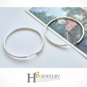 [호림쥬얼리]실버92.5/Silver/은귀걸이/세련(HR)실버 링 파이프 귀걸이(5.5cm)-2