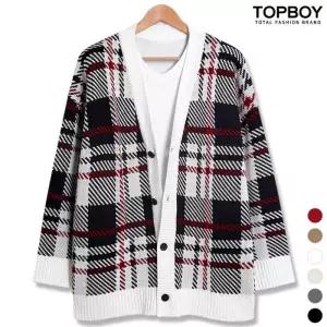 [탑보이][탑보이] 빅체크 오버핏 가디건 (TR823)