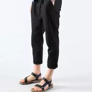 린넨9부밴딩슬렉스남자바지 DJJ1846 바지 데일리룩 데이트룩 와이드바지 청멜빵 밴딩바지