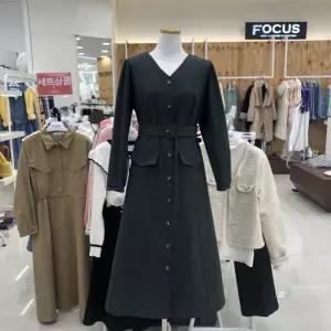 [포커스]포켓 단추 벨티드 원피스 FS2A7OP00090_JK