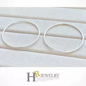 [호림쥬얼리]실버92.5/Silver/은귀걸이/세련(HR)실버 링 파이프 귀걸이(4cm)