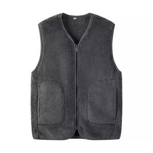 남성 후리스 조끼 보아털 뽀글이 집업 남녀공용 퀼팅