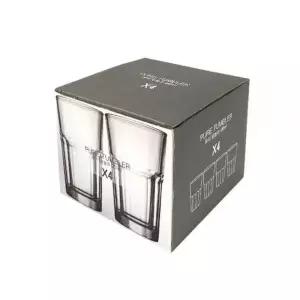 bns 베이직 투명 유리컵 280ml 4p 가정용컵 주방컵 물컵