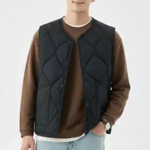 패션조끼 라운드 웨이브 누빔 남성 조끼