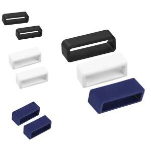 2피스 블랙 시계 밴드 반지 12/14/16 /18/20/22/24/26/28/30mm 실리콘 고무 스트랩 루프 보안 홀더 리테이