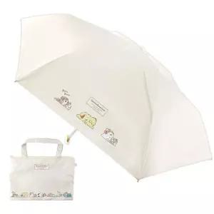 [콩심팥심]슬리피 암막 납작 3단 수동우산 아이보리 초등학생 유아 캐릭터 3단