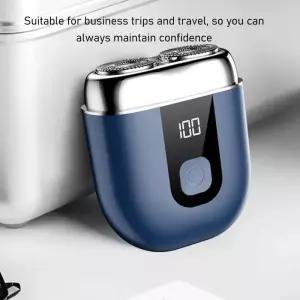 전동 전기 수염 트리머 척 가능한 C 타입 충전식 IPX6 방수 더블 헤드 휴대용 미니 면도기 기숙사 차량용 [