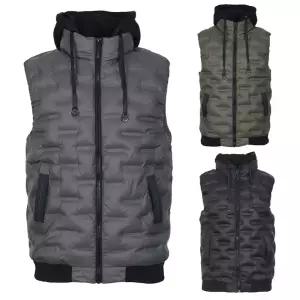 김영주 겨울 남성 조끼 펀칭누빔 탈착 후드 패딩 베스트 KNWMVE59