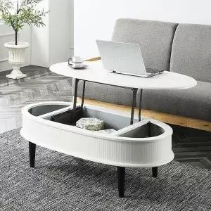 [하프클럽/셀러허브]듀얼안전 좌식테이블 모리 타원형 리프트