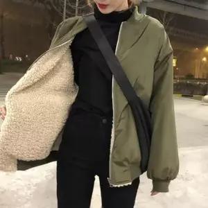 [옷은날개] 여성 뽀글이 데일리 양면 시보리 항공 점퍼 WS-HS12