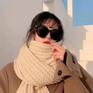 무지목도리 겨울 남녀공용 롱 니트 컬러 무지 울 머플러 목도리