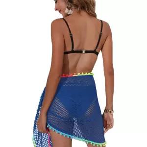 여성 망사 커버업스커트 해변룩 치렝스 비치 메쉬 네온
