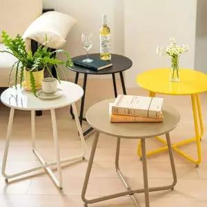 [하프클럽/셀러허브]조립식 미니 철제 거실협탁 원형 빈티지