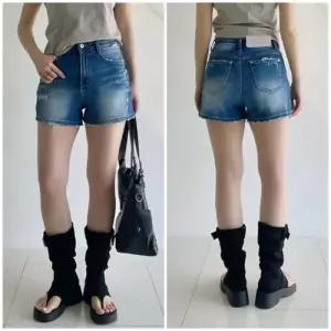 여성 스판 밴딩 3부 데님 청반바지 찢청 핫팬츠 숏팬츠