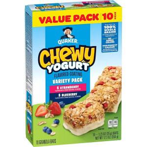 퀘이커 츄이 요거트 바 버라이어티 팩 10ct