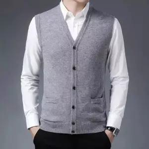 엘럽남성 봄 가을 나시 조끼 샵 얇은 양털 카디건 스웨터 원템3
