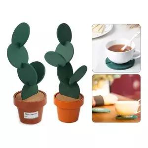 선인장받침대 나무 음료 컵받침 홀더 테이블 장식