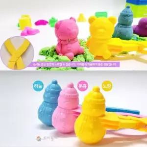 장난감 눈사람 곰돌이 스노우볼 집게 찍기틀 모양틀 -클레이