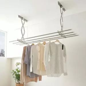 [에이치플러스몰]녹슬지 않는 올스텐 2단 천장 빨래건조대 베란다 천정형 건조봉 190cm