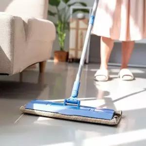 [에이치플러스몰]원터치 회전 밀대걸레 청소기 중형 360도 클립형 막대걸레 청소포