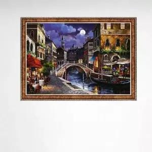 1000pcs 1000피스 베네치아의 거리 직소퍼즐 앤틱골드액자포함
