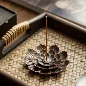 [하프클럽/셀러허브]연꽃 철제 전통소품 인센스스틱 명상 향받침