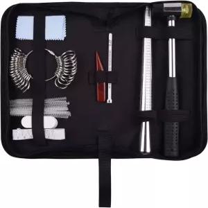 KUUQA 링 사이즈 측정 도구 세트 게이지 맨드럴 보석 망치 조절기 광택 천 스틱 마노 및 팔찌 포함