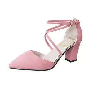 여성스러운 구두 뾰족코 스틸레토힐 통굽 펌프스힐