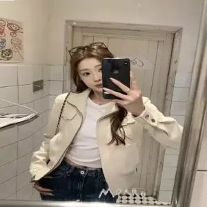 여친 빈티지 가을 코트 긴팔 재킷 무스탕 상의 하이넥 OP3